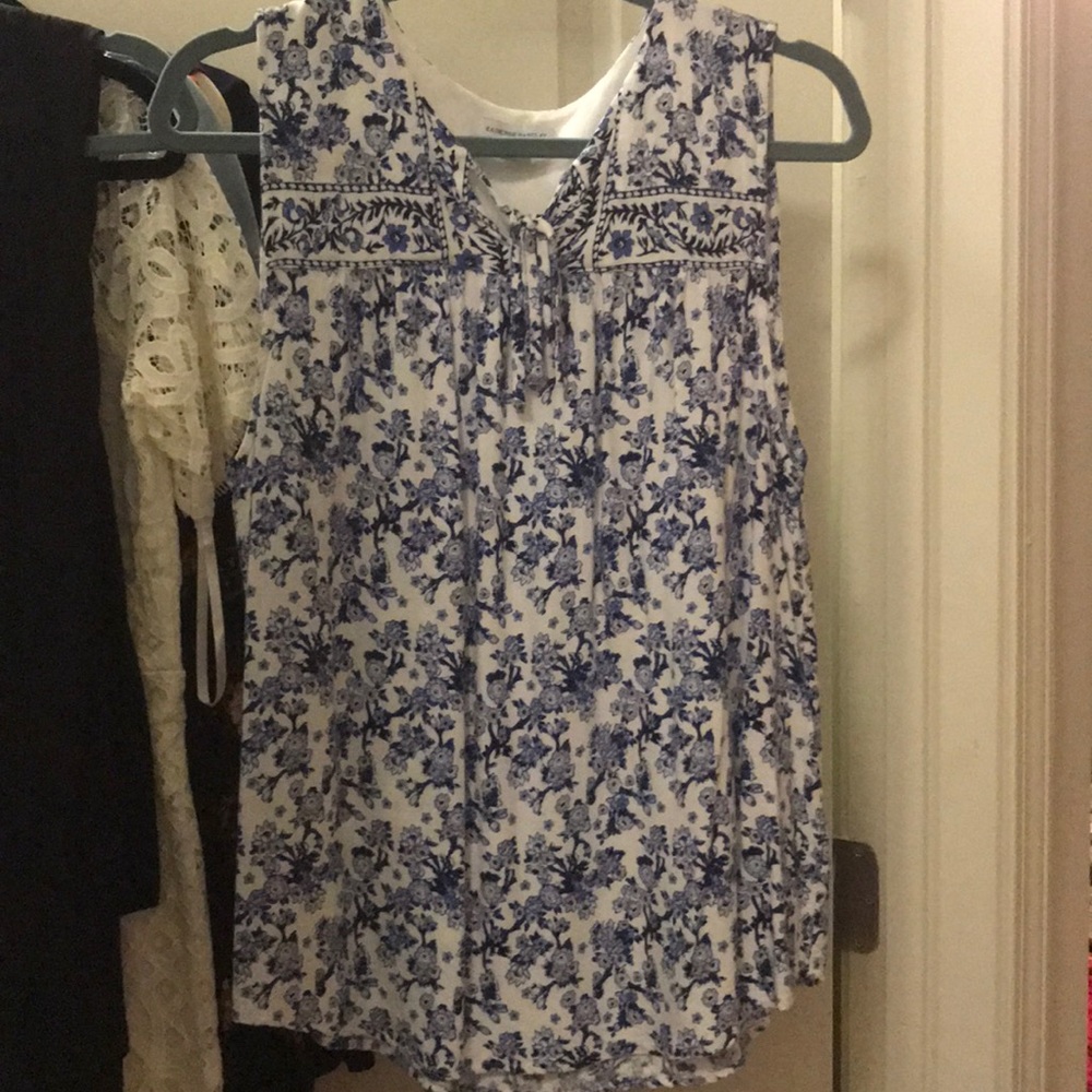 Blue flowered blouse